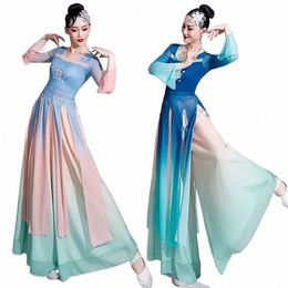 gradient Colour Chinese Style Classical Dance Costume Female Chinese Style Fairy Fan Dance Dance Suit Q8N6#