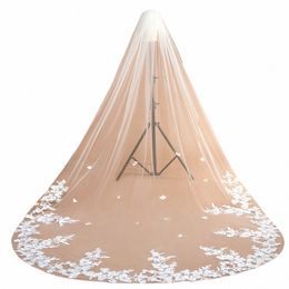 fatapaese 3M Lace Edge Cathedral Wedding Veils 1 Layer With Comb White Ivory Lg Tulle Veils Wedding Accories velos de novia G6ys#