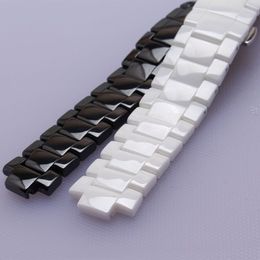 Convex ends Watchbands black white ceramic fit ar 1421 1426 wristwatch straps 22mm lug 11mm fashion mens accessories 19mm lug 10mm2597