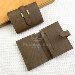Luxury Genuine Leather Wallet Handmade Men's Women's Card Bag Coin Purse Mini Clutch Key Holder Ultra Thin Wallet with Gift Box