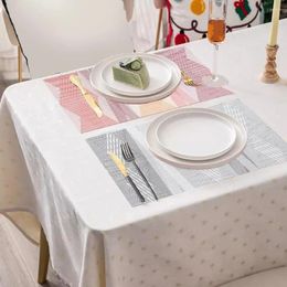 Table Mats Pvc Placemat Reusable Geometric Pattern Dining Set Heat-resistant Home Mat Bowl Scratch-resistant