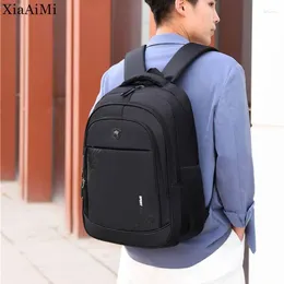 Backpack Men'S Business Large-Capacity Work 15.6-Inch Laptop Bag Casual Black Simple Student Schoolbag S Waterproof Shoulder