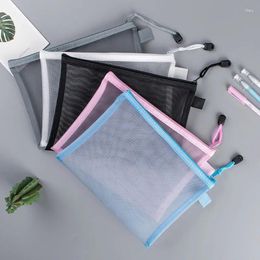 Storage Bags Mesh Zipper Pouch A4/A5/A6 File Folders Document Bag Stationery Cosmetic Makeup School Supplies