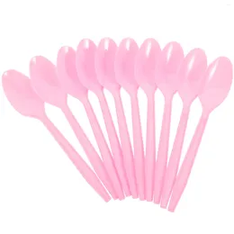 Disposable Flatware 100 Pcs Party Supplies Spoon Plastic Serving Utensils Coffee Spoons Heavy Duty