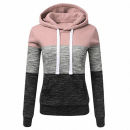 2023 New Autumn Winter Women Hoodies Sport Casual Lg Sleeve Pullover Hot Sales Splicing Warm Sweatshirts High Quality Tops N1GK#