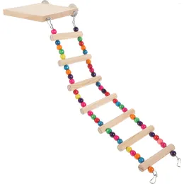 Other Bird Supplies Pet Platform Ladder Climbing Step Toy Budgie Training Wooden Playset Game Stand Colourful