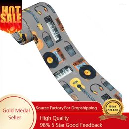 Bow Ties Coloured Guitar Piano Column Vinyl Record Player Necktie Men Women Polyester 8 Cm Neck Skinny Wide Daily Wear