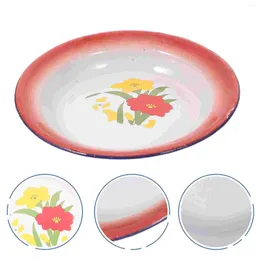 Dinnerware Sets Retro Chinese Style Enamel Plate Decorative Serving Home Tableware