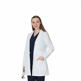 grooming Slim Lab Coat Nurse High Quality Spa Uniform Veterinary Medical Isolati Coat Scrub Lady Medical Service White Coat E2bs#