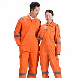 cott Work Uniforms Lg Sleeve Safety Reflective Electrician Sailor Overall Workshop Auto Repair Fire-resistant Welding Suits F7Ha#