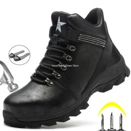 Boots New Work Safety Boots Men Work Shoes Boots Indestructible Safety Shoes Men Steel Toe Shoes Winter Boots Security Shoes Male