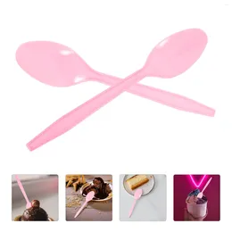 Disposable Flatware 100Pcs Party Dessert Spoons Plastic Portable Cake Tableware Soup