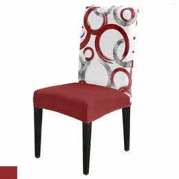 Chair Covers Geometric Paint Circles Red Cover Set Kitchen Stretch Spandex Seat Slipcover Home Decor Dining Room