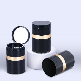 30ml Black Airless Pump Jar Refillable Cream Jar Vacuum Bottle Travel Empty Container with mirror for Cream and Lotion