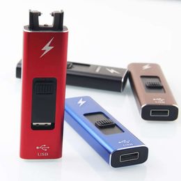 Creative Plasma Pulse Arc Flameless USB Charging Windproof Metal Portable Cigar Lighter Outdoor Camping Personalized Men's Gifts