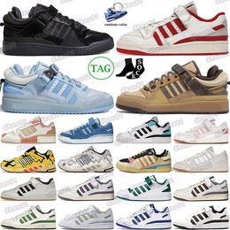 Bad Bunny x Forum sneakers trainers outdoor Buckle Low Casual Shoes men women Core Black Easter Egg Patchwork White Gum Home Alone sports