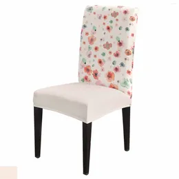 Chair Covers Watercolor Flowers Hand Painted Cover Set Kitchen Stretch Spandex Seat Slipcover Home Decor Dining Room