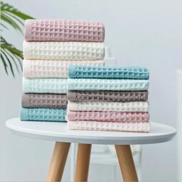 Towel 6 Color Optional 40s Super Soft Waffle Cotton 35 75cm Walf Checks Adult Solid Hand Face