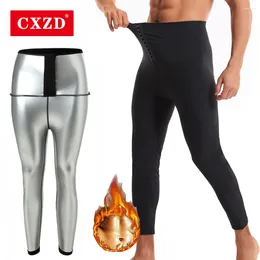 Men's Body Shapers CXZD Men Sauna Pants Fitness Exercise Slimming Leggings Compression Shorts Workout Waist Trainer Trimmer Weight Loss
