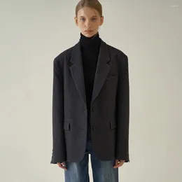 Women's Suits Wool Suit Women 2024 Autumn And Winter Models Slim Double-button Temperament Jacket