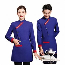 woman Western Restaurant Lg Sleeve Waiter Uniform Man Coffee Shop Waitr Uniform Hotel Cleaner Overalls Kitchen Work Wear 77sv#