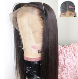 Long Straight Lace Front Wig 28 30 Inch Brazilian T Part Lace Frontal Human Hair Wigs For Black Women Pre Plucked Bleached Knots3765039