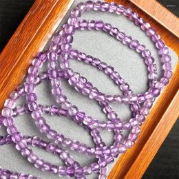 Link Bracelets 5MM Natural Amethyst Faceted Bracelet Crystal Reiki Healing Stone Fashion Jewellery Gifting Gift For Women 1pcs