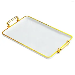 Tea Trays Serving Tray With Handles Eating Cosmetic Storage Decorative