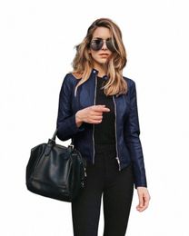 new Women Autumn Coat Jacket Outwear PU Leather Jacket Thin Short Coats For Women Autumn Women's Clothing Plus Size S-5XL q1aH#