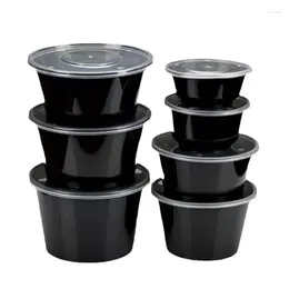 Storage Bags Disposable Lunch Box Black Thickened Food Packaging Heatable Plastic Takeout Fruit Salad Preservation