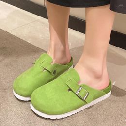 Slippers Classic Women Mens Cork Sandals Design Buckle Strap Flat Mules Winter Indoor Thick Sole Non-Slip