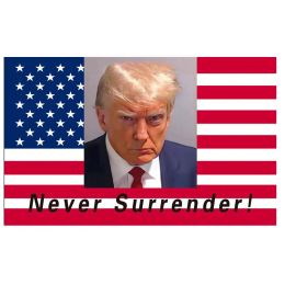 3X5 feet Trump Has Never Surrendered The Flag Trump 2024 Campaign Flag Customization 0329