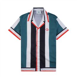 Summer men's T-shirt Designer print button up Cardigan Casual Loose version Polo Short sleeve Hawaiian lapel Top Fashion Men's Swim Shirt Series Beach shirt Size M-3XL #11