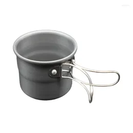 Cups Saucers Aluminium Alloy Coffee Water Cup Folding Handle Portable Outdoor Travel Camping Hiking Mug Outings Tool