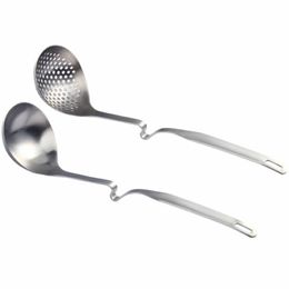 Spoons 2Pcs Soup Ladle Slotted Spoon Pot Hanging Colander Kitchen Tool196u