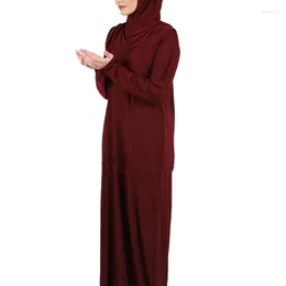 Ethnic Clothing Islamic For Women Solid Color Hooded Long Skirt Patchwork Dress Dubai Turkey Abaya Ramadan Eid Fashion Robe