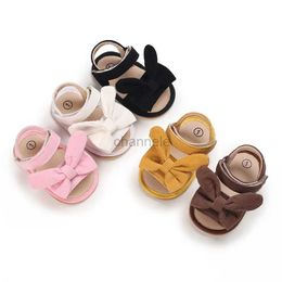 Sandals 0-18M Newborn Baby Girls Summer Shoes Sandals Cute Rabbit Ear Newborn Shoes Casual Soft Sole Sandals Toddler Shoes 240329