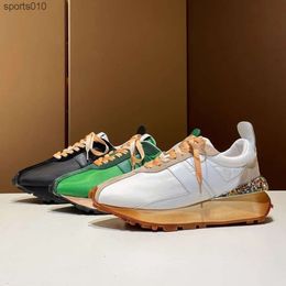 Forrest Gump Womens Spring 2023 New High Rise Super Hot Slope Heel Water Diamond Genuine Leather Sports and Casual Dad Shoes