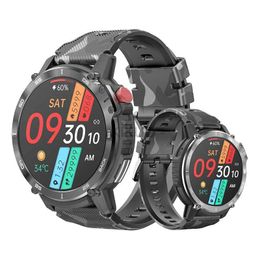 Wristwatches Military C22 Mens Smart Watch BT Call 4GB ROM Fitness Tracker 3ATM Waterproof Sport Smartwatch for Xiaomi Huawei IOS Phone 2023 24329