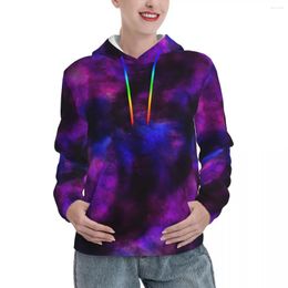 Women's Hoodies Purple Tie Dye Casual Women Abstract Art Harajuku Pullover Hoodie Winter Street Style Custom Sweatshirts Oversized Top