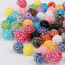 5-10pcs 12/14/16/18/20mm DIY Crafts Making Disco Round Ball Resin Rhinestones Loose Spacer Charm Beads For Clothing Decoration