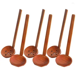 Coffee Scoops Long Handle Large Spoon Ramen Tortoise Shell Wood Kitchen Tableware Set For Eating Mixing Stirring Cooking