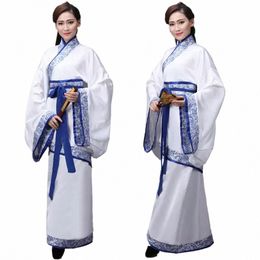 new Design White Hanfu Dr Natial Ancient Costume Hanfu Chinese Folk Dance Tang Dynasty Clothing Stage Performance Clothes x5xB#