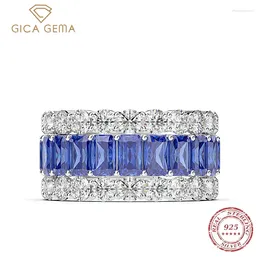 Cluster Rings Gica Gema Luxury Created Diamond Real 925 Sterling Silver Zircon Engagement Wedding Ring For Women Fine Jewellery Gifts