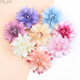 Decorative Flowers Wreaths 10pcs 10CM Artificial Plants Decorative Flowers Silk Gerbera Christmas Decor for Home Wedding Diy Wreath Fake Stamen BroochL2403