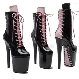 Dance Shoes 20CM/8inches PU Upper Modern Sexy Nightclub Pole High Heel Platform Women's Ankle Boots 513