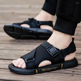 Sandals 2024 Design Men Rome Leather Fashion Sandalias Black Summer Shoes Comfortable Soft Gladiator Zapatos