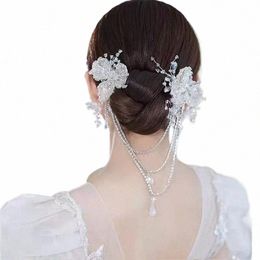 hair Clips Bead Chain Modelling Clip Headdr Princ Bride Hair Accories Wedding Women Banquet Head Jewelries 468m#