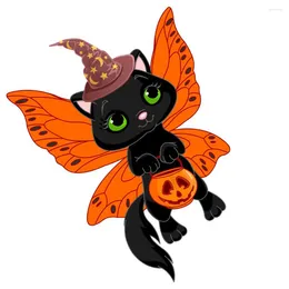Wallpapers Stickers Window Clings Pumpkin Witch For Home Wall Refrigerator DIY Self- Adhesive Decals ( Black )