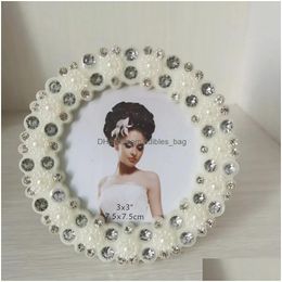 Frames And Mouldings Frame Selling Est 3/6/7/8/10 Inch Plastic Inlaid Pearl Glass Wedding P O Birthday Gift Item Picture Desktop Dro Dhwqx